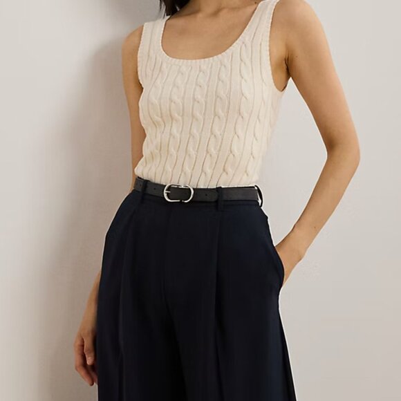 Cable-Knit Sleeveless Sweater S - Picture 2 of 13